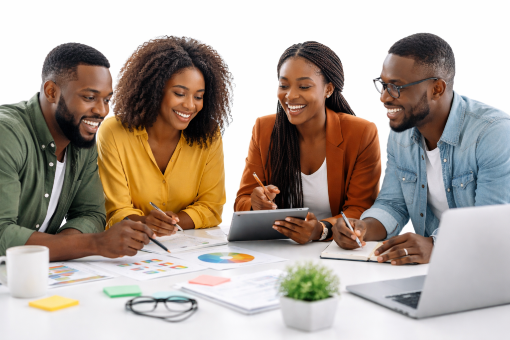 African business executives in strategic planning session — AfCFTA business readiness, Business Without Boundaries